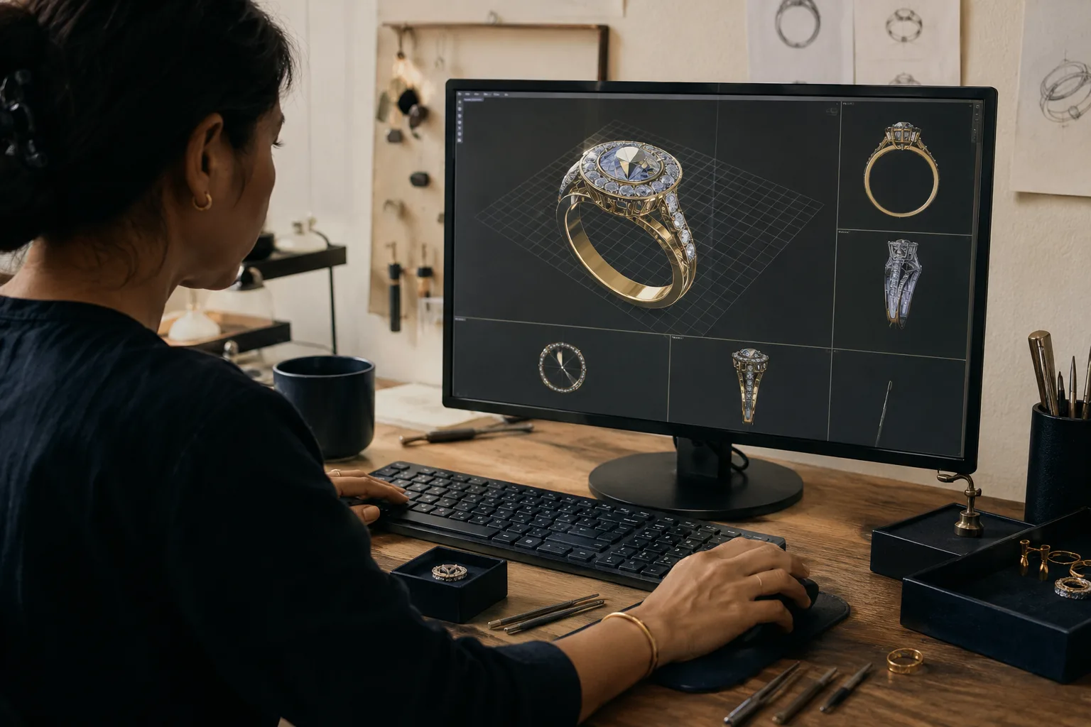Desain perhiasan melalui CAD